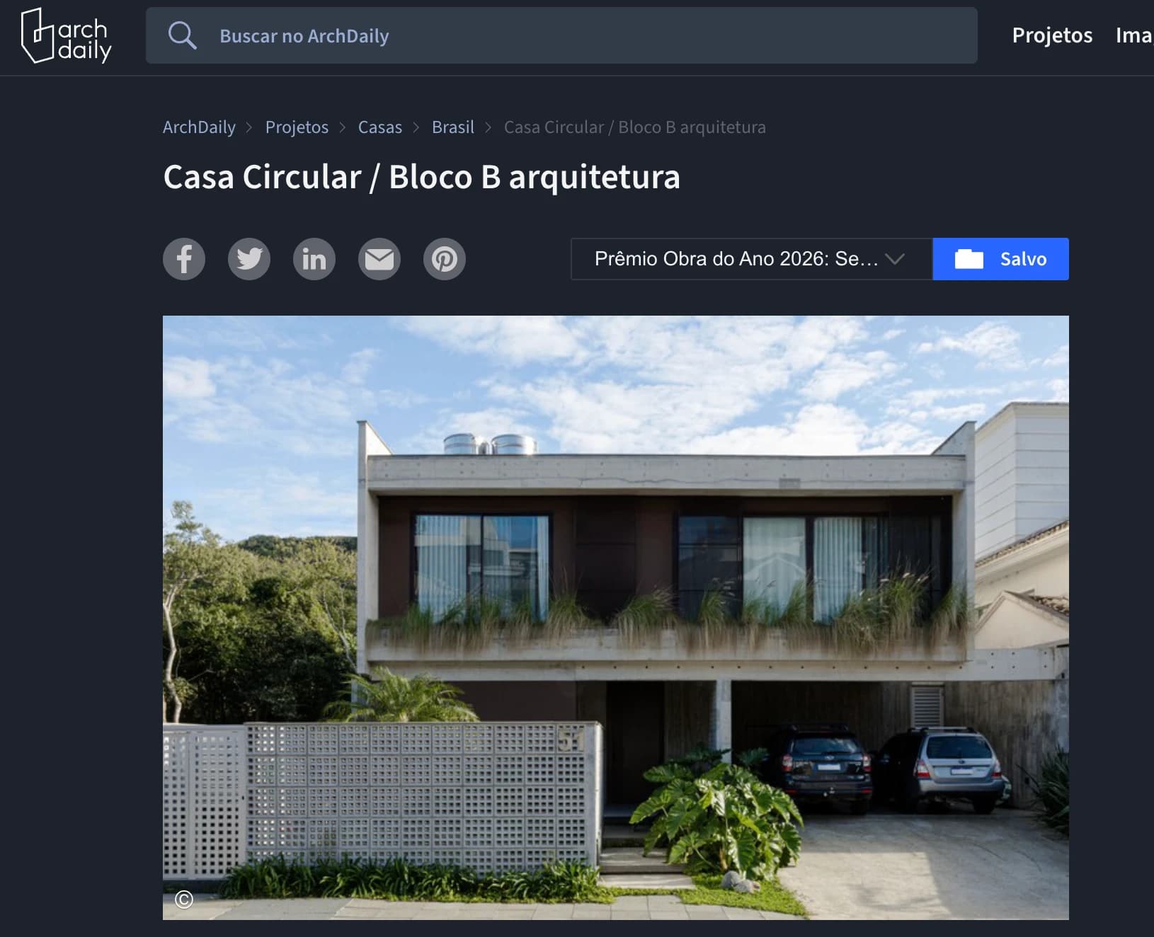 Casa Circular no Archdaily
